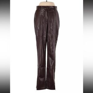 Steele Chocolate Brown Faux Leather Pants size small NWT chic 90s contemporary